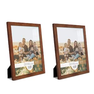 Grooved 11 in. x 14 in. Walnut Picture Frame (Set of 2)