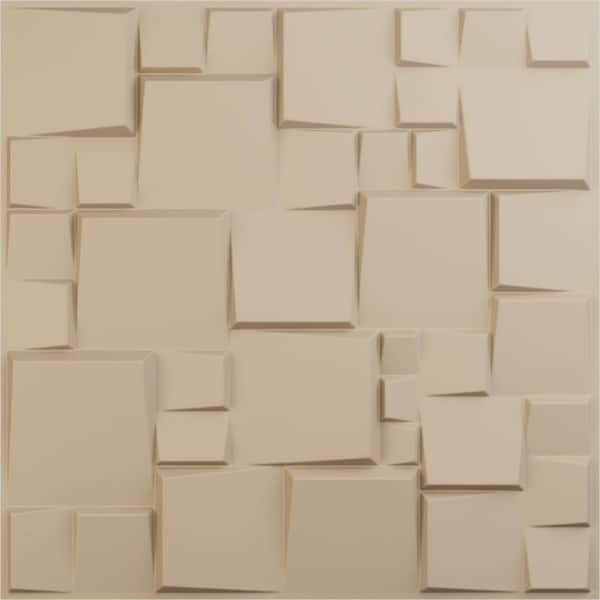 Ekena Millwork 19 5/8 in. x 19 5/8 in. Modern Square EnduraWall Decorative 3D Wall Panel, Smokey Beige (12-Pack for 32.04 Sq. Ft.)