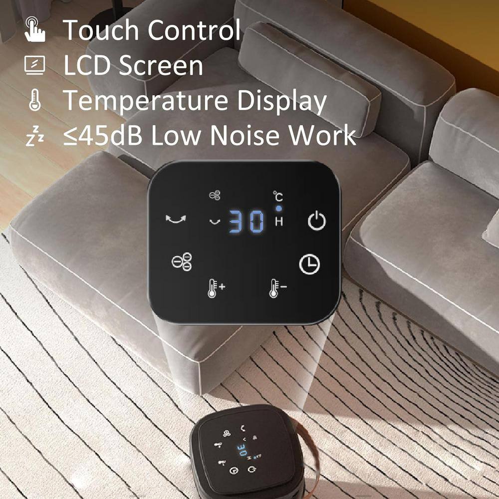 Black Ceramic Electric Space Heater with Thermostat and Remote