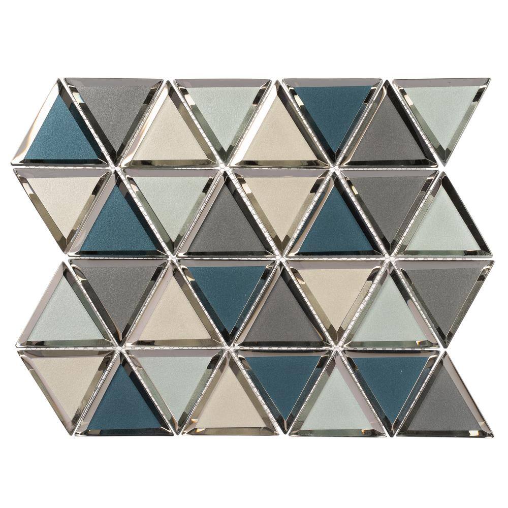 Bleum Violet 2.75 in. x 2.5 in. Beveled Mirrored Glass Novelty Mosaic Wall 