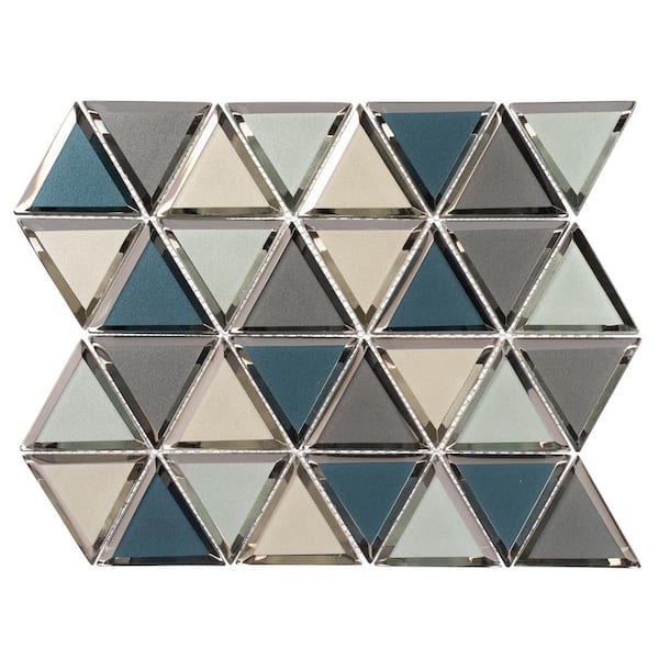 Bleum Violet 2.75 in. x 2.5 in. Beveled Mirrored Glass Novelty Mosaic Wall Tile Sample