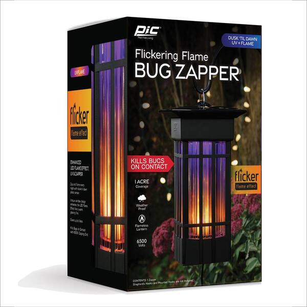 PIC 1.5 acre Decorative Flickering Flame Bug Zapper with LED Flame