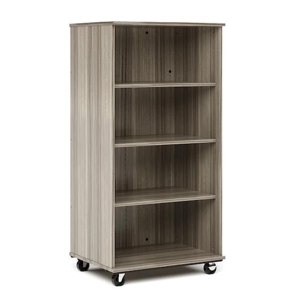 TOT MATE 60 in. H Open Single Sided Mobile Locker Nursery Classroom Bookcase Write-On/Wipe-Off Back, Adj. Shelves
