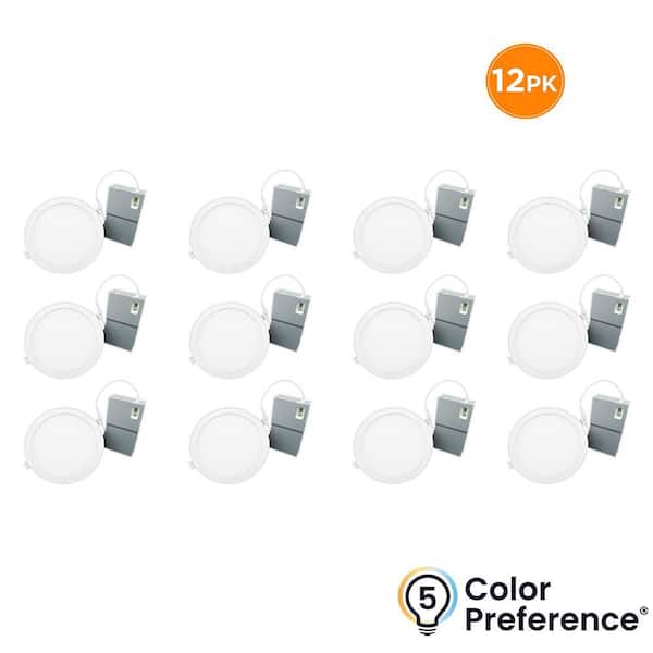 Altair 6 in. 120-277V Canless Downlight High Output 1200 Lumens Integrated LED Recessed Light Trim Adjust CCT (12-Pack)