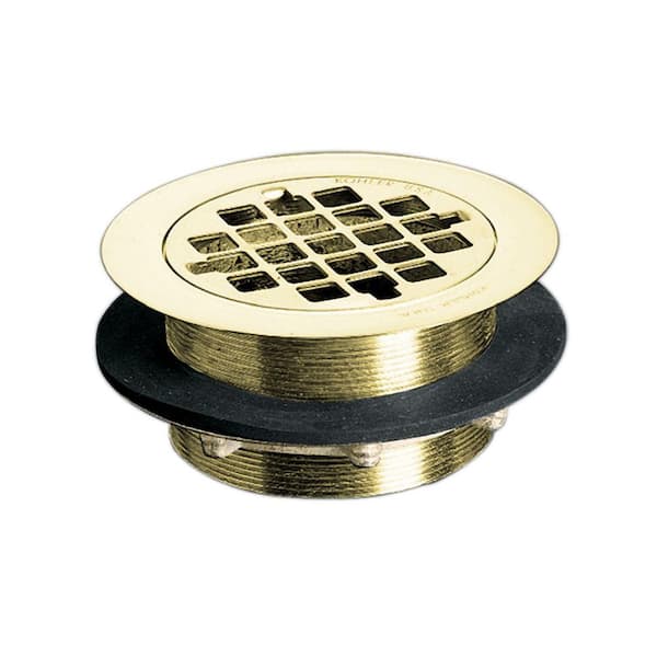 KOHLER Brass Shower Drain in Vibrant Polished Brass