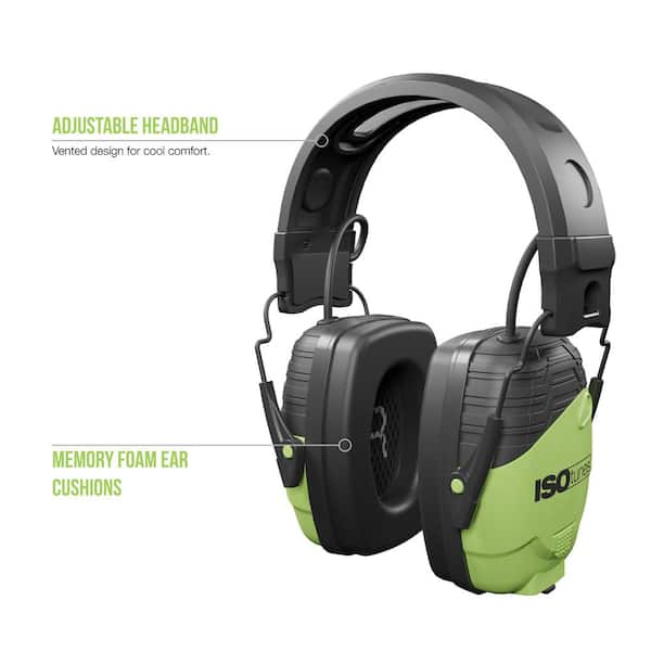 ISOtunes Link Aware Bluetooth Earmuff Hearing Protector 25 dB NRR, OSHA  Compliant Ear Protection, Bright Green IT-34 The Home Depot