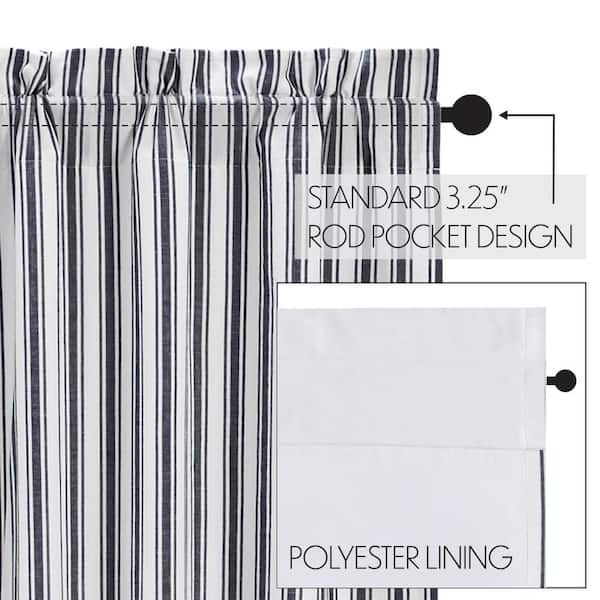 VHC BRANDS Sawyer Mill Black White Ticking Stripe 40 in. W x 84 in
