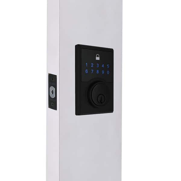 Defiant - Square Matte Black Compact Touch Electronic Single Cylinder Deadbolt