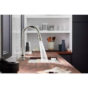 Artifacts Single-Handle Kitchen Sink Faucet with Konnect and Voice-Activation in Vibrant Polished Nickel