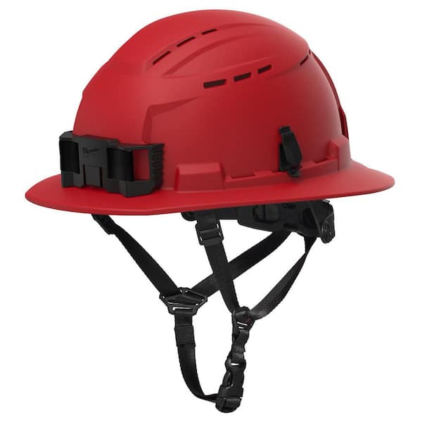 BOLT Red Type 2 Class C Full Brim Vented Safety Helmet