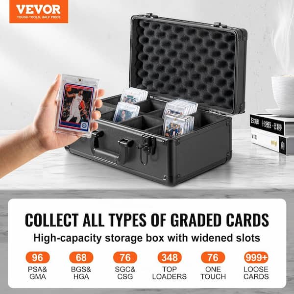 VEVOR Graded Card Storage Box 4-Slots Cards Holder Black Picture