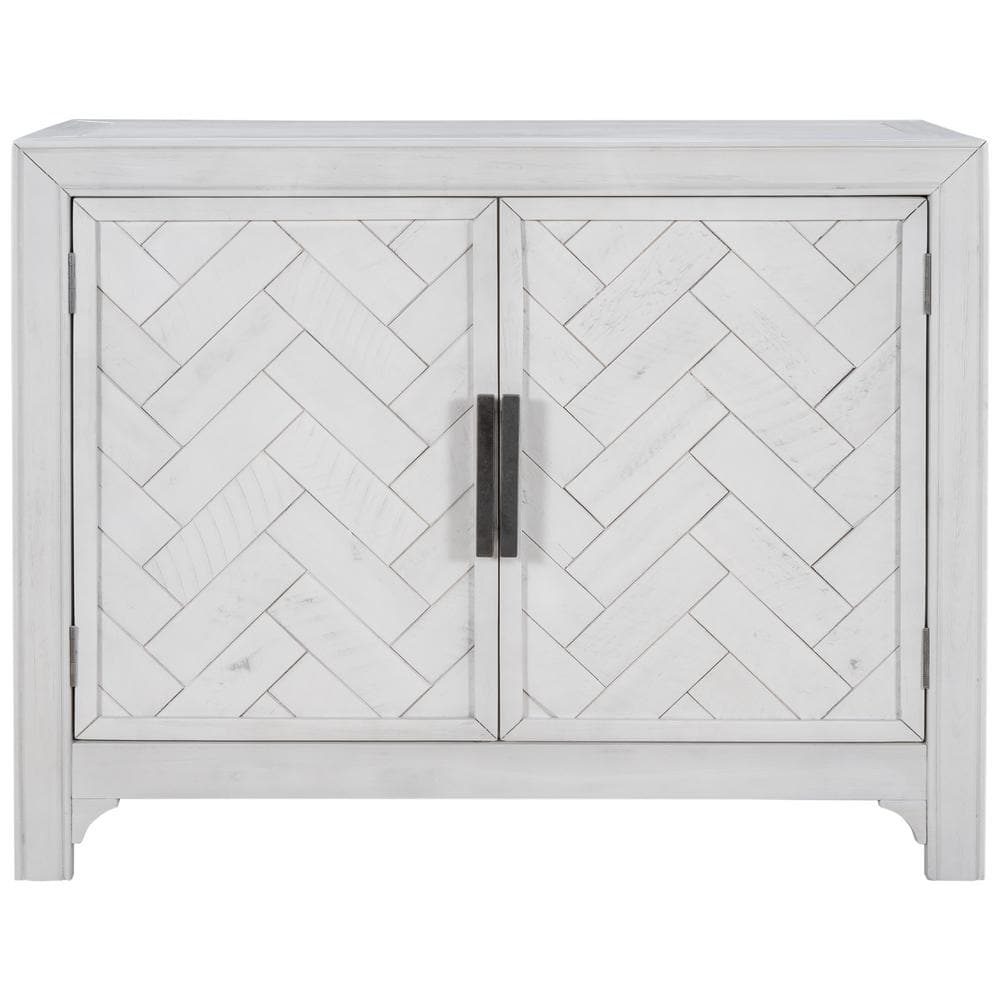 40 in. W x 15 in. D x 31.9 in. H White Linen Cabinet with Unique Design Doo