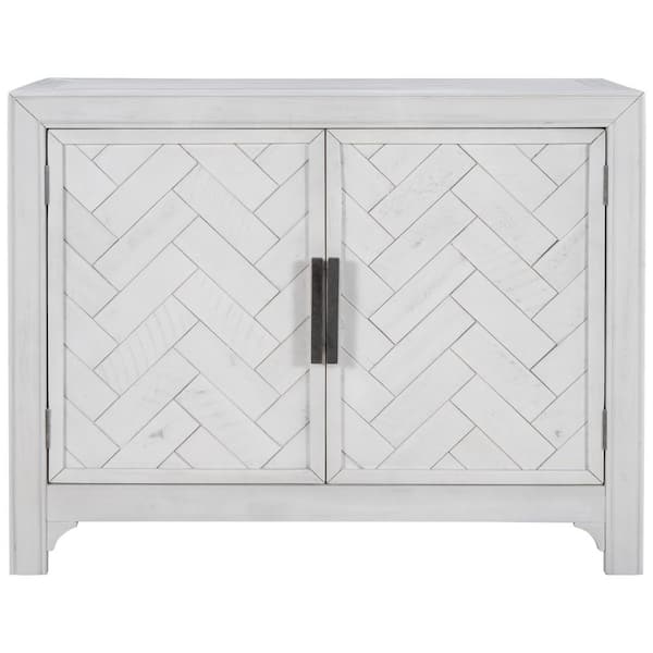 Unbranded 40 in. W x 15 in. D x 31.9 in. H White Linen Cabinet with Unique Design Doors and 1 Adjustable Shelves