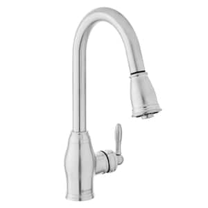 Newbury Single-Handle Pull-Down Sprayer Kitchen Faucet in Stainless Steel