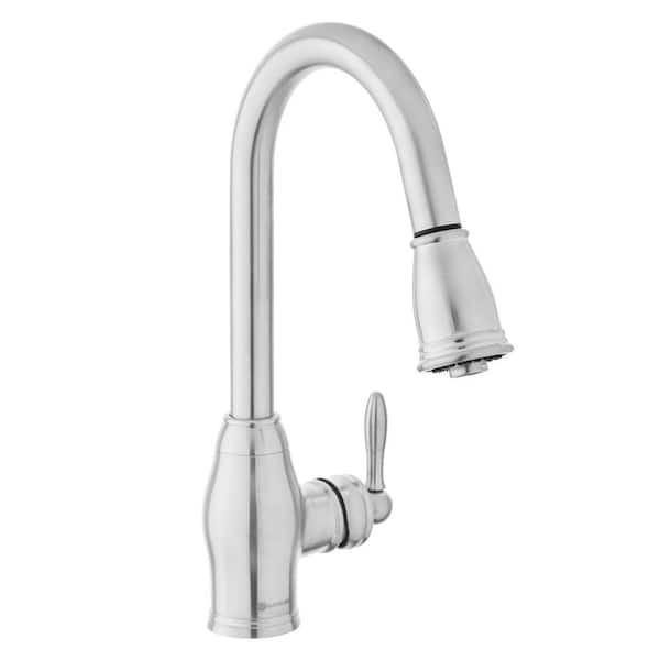 Glacier Bay Newbury Single-Handle Pull-Down Sprayer Kitchen Faucet in Stainless Steel