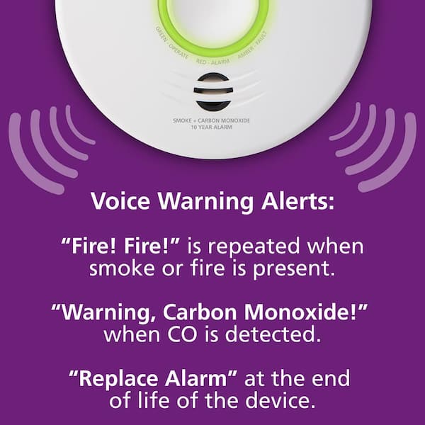 Kidde - Smart Smoke and Carbon Monoxide Detector, Hardwired with Voice Alert