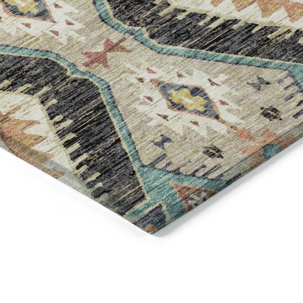 Chantille Machine Washable Indoor/Outdoor Abstract ACN2210 Black 9 ft. x 12 ft. Area Rug
