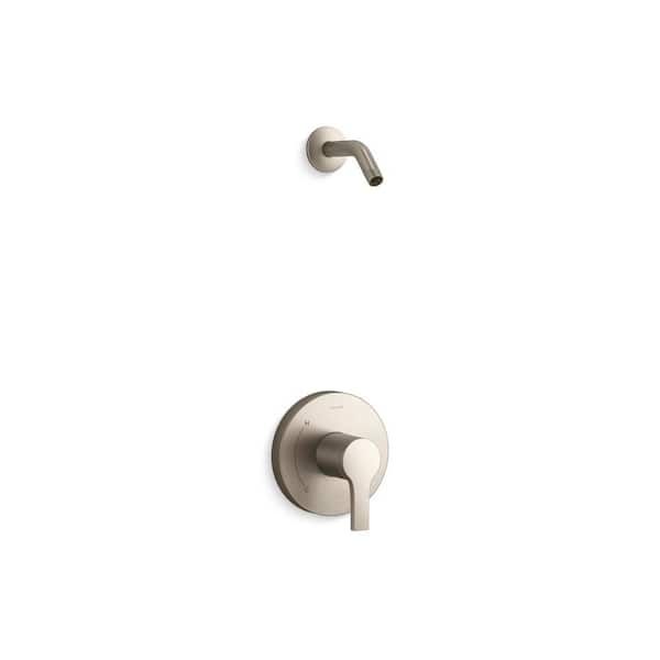 Elate 1-Handle Wall Mount Shower Trim Kit In Vibrant Brushed Nickel (Valve Not Included)