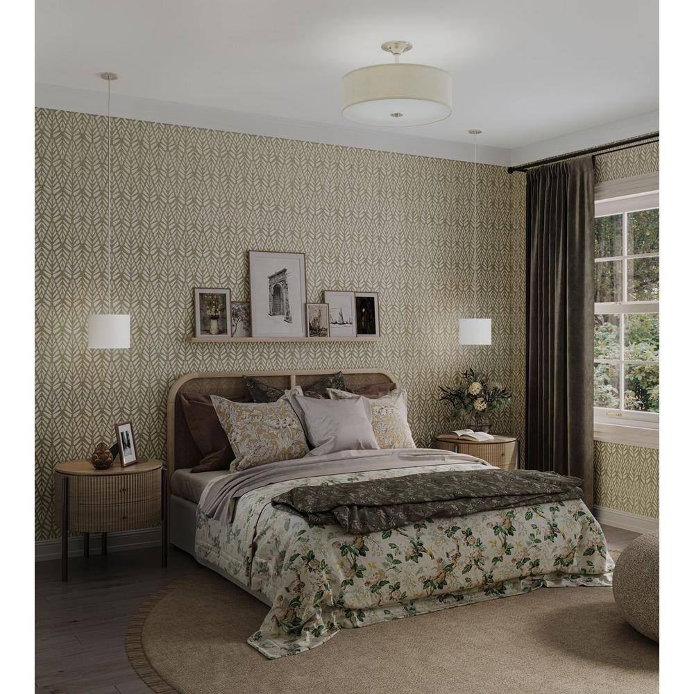 Elegant Drum Shade Pendant Light in Brushed Nickel with Glass Diffuser