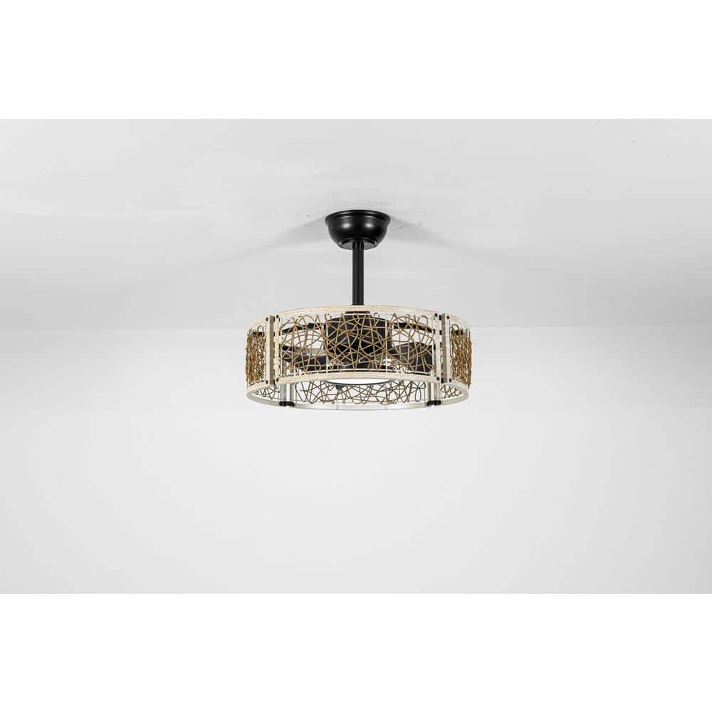 Kovra 20-in,Indoor White Oak Cage Fan with Dimmable 3-Color LED Light, Reversible DC Motor, and Downrod Mount price history on PriceWatchPro