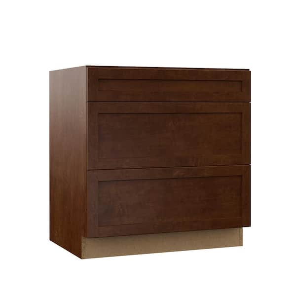 Designer Series Soleste Assembled 33x34.5x23.75 in. Pots and Pans Drawer Base Kitchen Cabinet in Spice