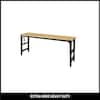 Husky Ft Adjustable Height Solid Wood Top Workbench In Black For Extra Wide Heavy Duty Welded