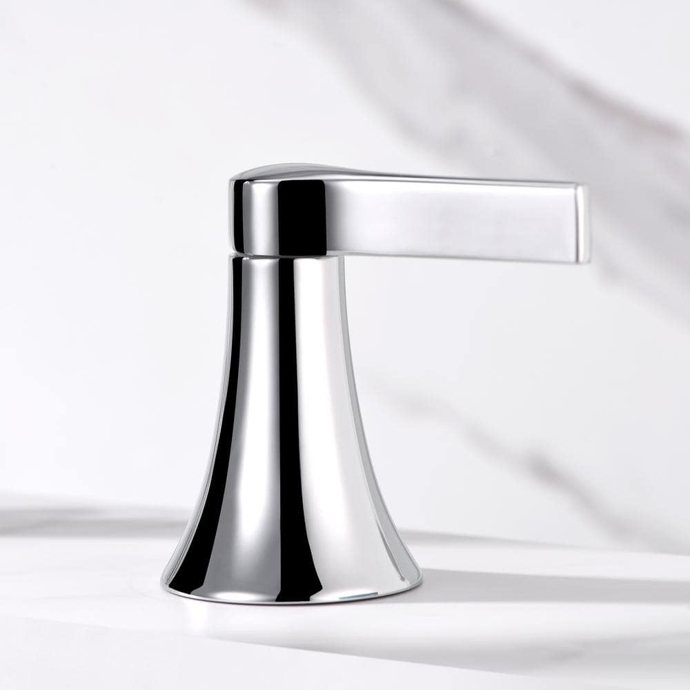 Chrome Widespread 2-Handle Bathroom Faucet with Drain Assembly