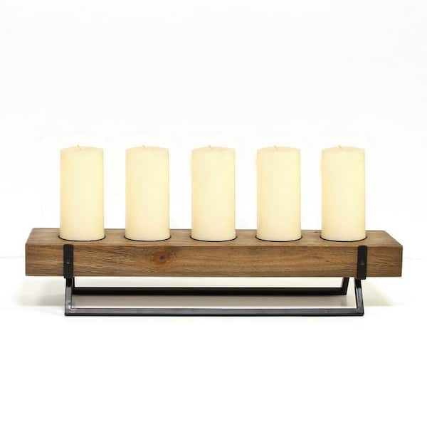 Candle Holder Tray; Decorative Candle Holder for Table Centerpiece; Coffee Table Décor; Mantel Décor; Ideal Gift Wood Candle Holders for Tealight Candles Set of 3 