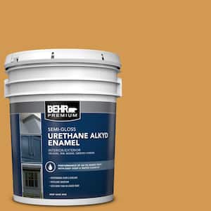 5 gal. #PPU6-02 Saffron Strands Urethane Alkyd Semi-Gloss Enamel Interior/Exterior Paint