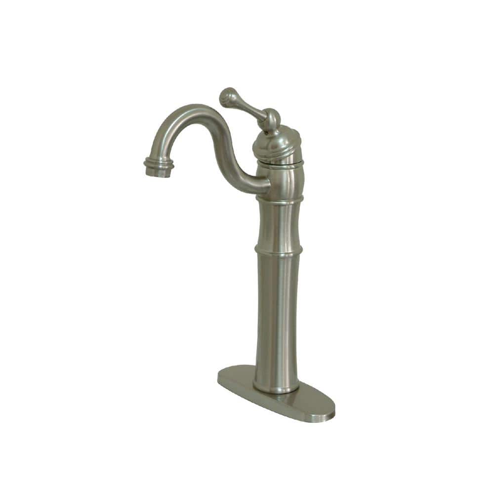 Kingston Brass Victorian Single Handle Vessel Sink Faucet in Brushed Nickel HKB3428BL The Home