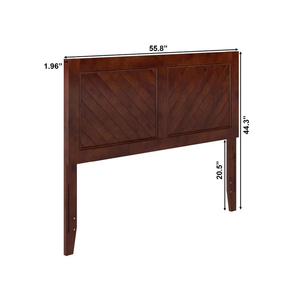 Canyon Full Walnut Wood Headboard with USB Charger
