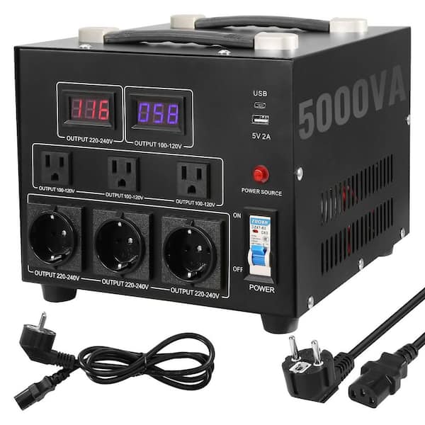 Voltage Converter Transformer 5000-Watt Heavy Duty Step Up/Down Transformer Convert from 110-Volt to 220-Volt