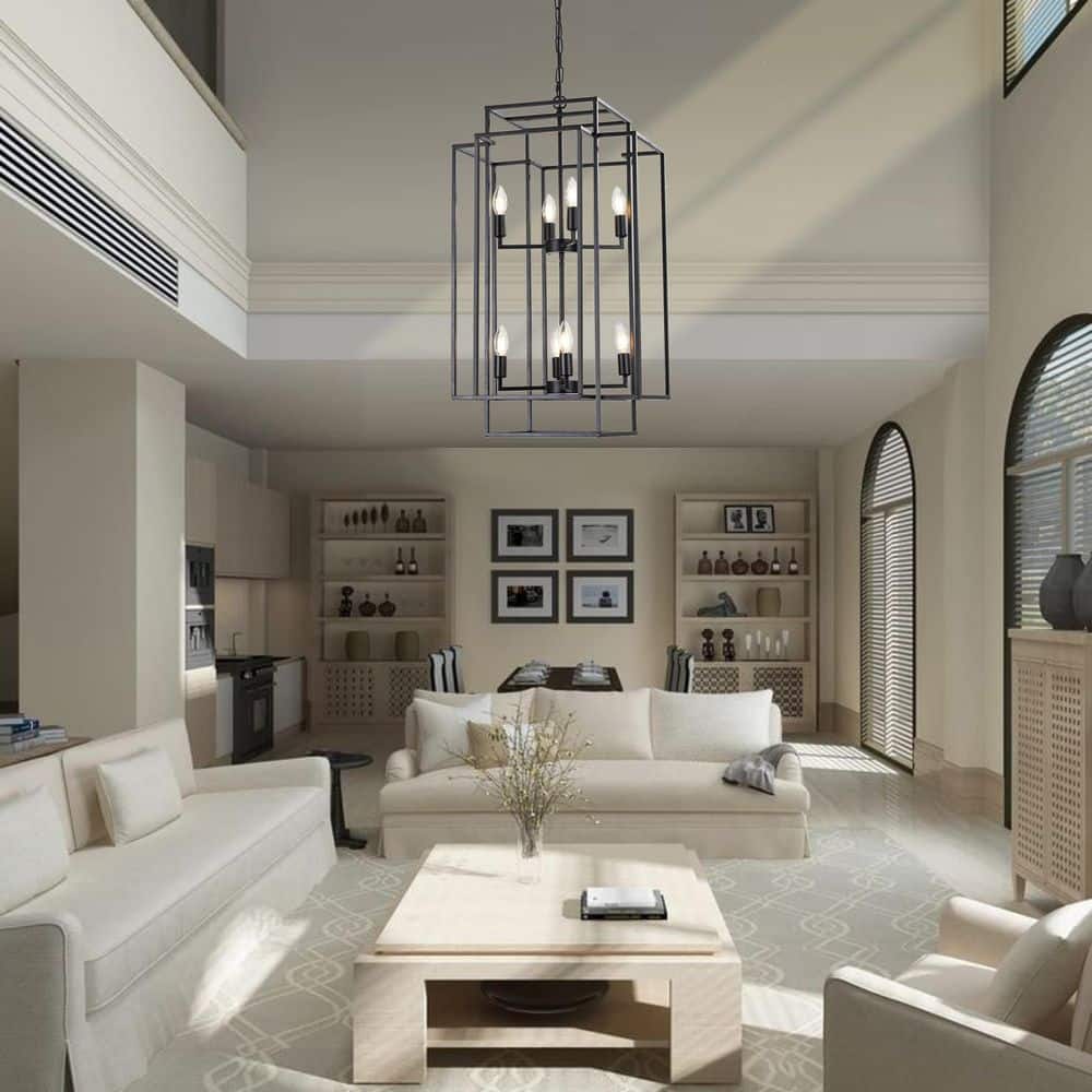 18 in 8-light Luxury black Chandelier Large Ceiling Lighting for Living Room Dining Light Fixture Dining Room Kitchen price history on PriceWatchPro