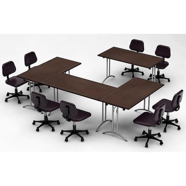 TeamWORK Tables 4-Piece Java Conference, Meeting and Seminar Tables with Compact Space Maximum Collaboration