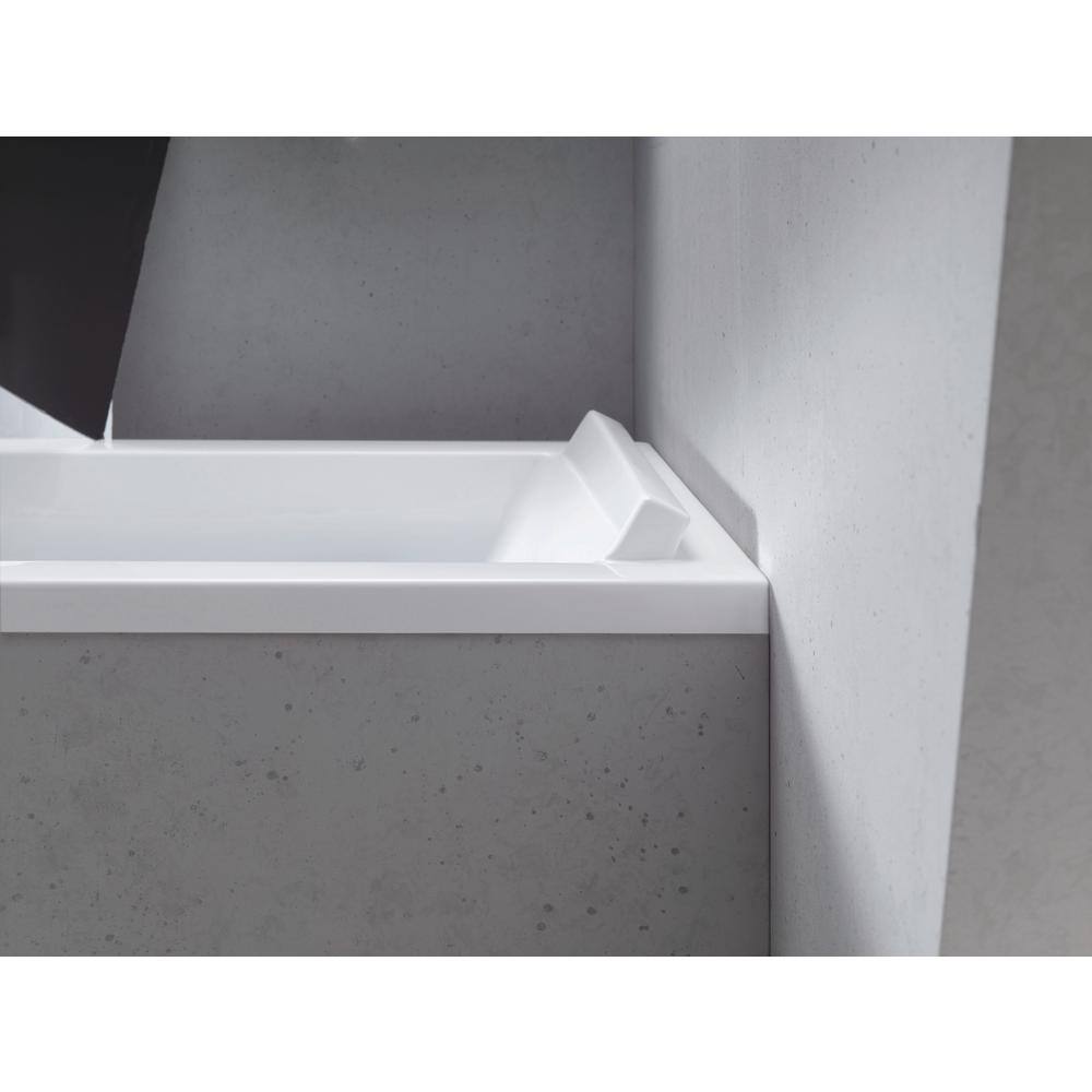 Elegant White Acrylic Rectangular Drop-in Soaking Bathtub