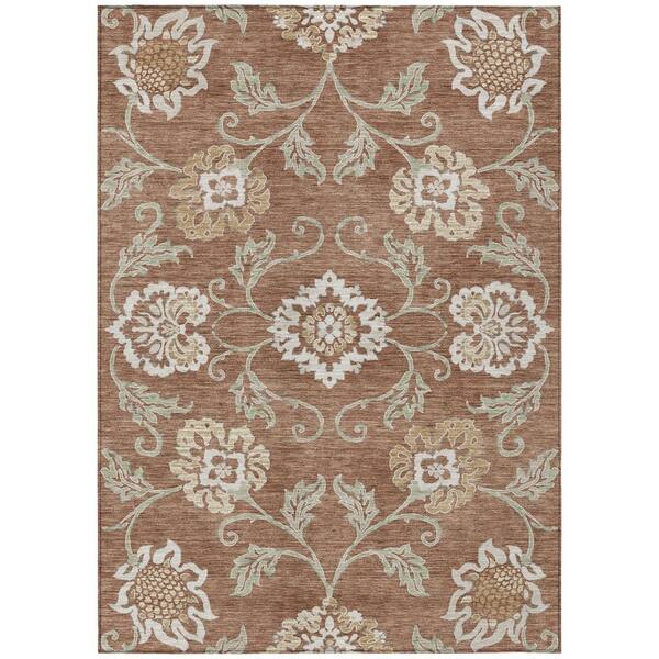 Chantille Machine Washable Indoor/Outdoor Abstract ACN3170 Rust 5 ft. x 7 ft. 6 in. Area Rug