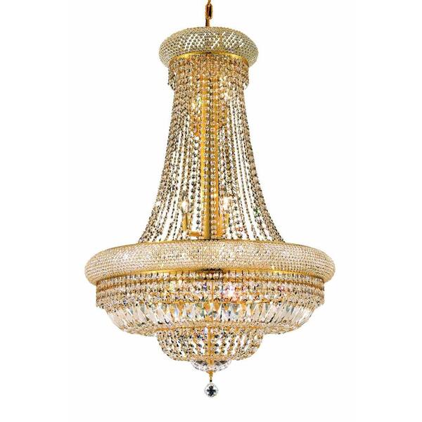 Elegant Lighting 14-Light Gold Chandelier with Clear Crystal