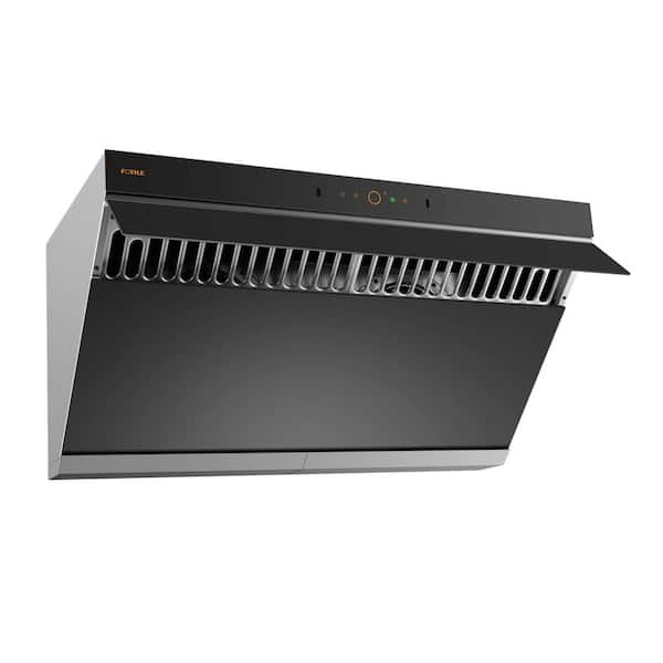 Slant Vent 36 in. 1100 CFM Ducted Under Cabinet Range Hood in Moonshadow Tempered Glass with Motion and Touch Activation