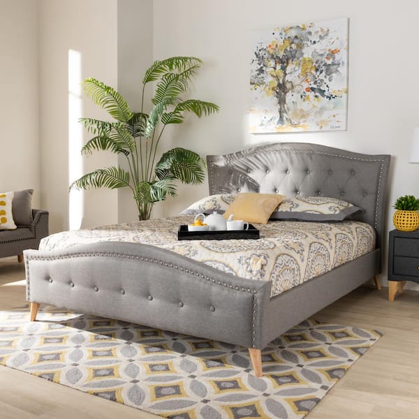 Baxton Studio Felisa Gray King Platform Bed 156 9509 HD The Home