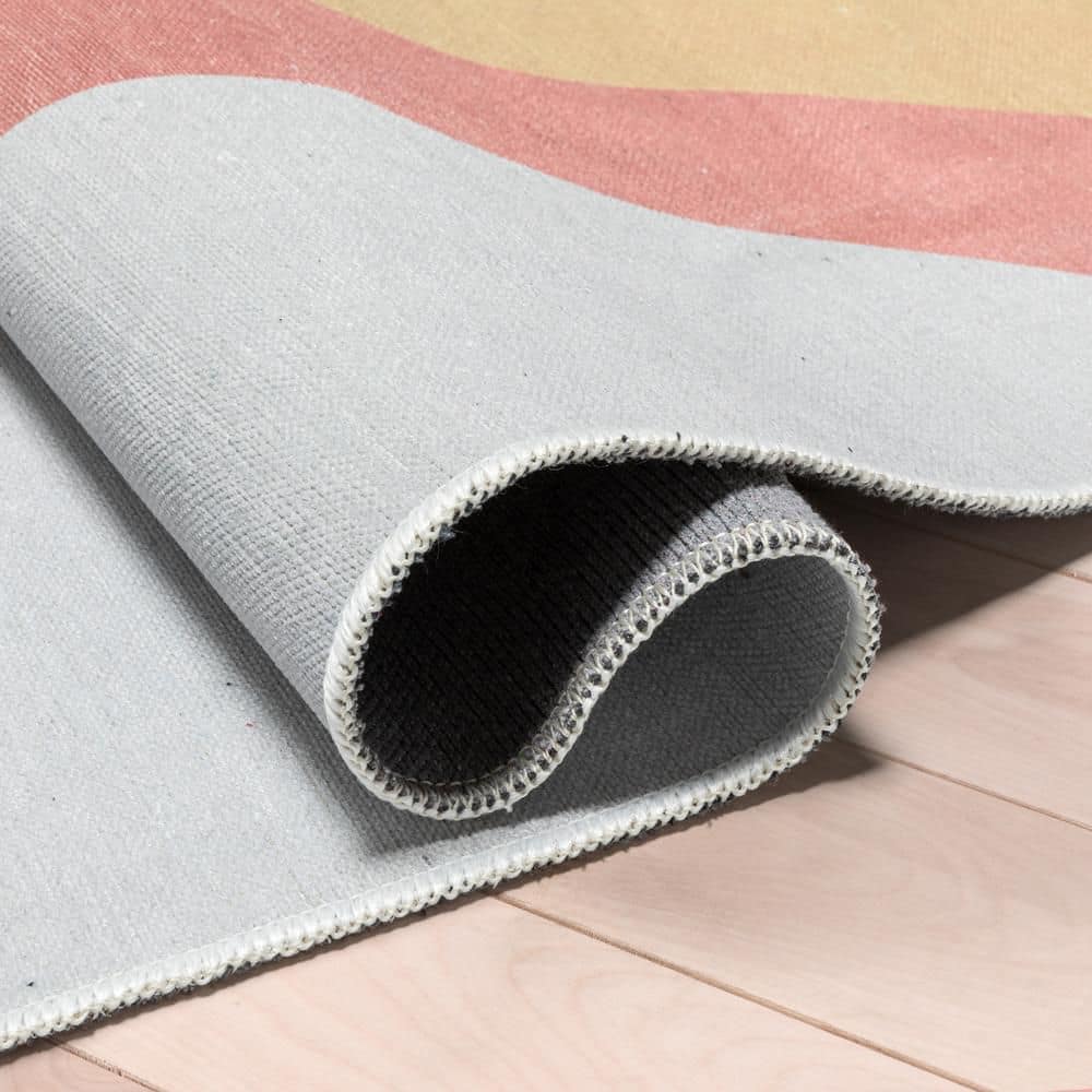 Multicolor Synthetic Flat Woven Reversible Kids Rug, 5' x 7'