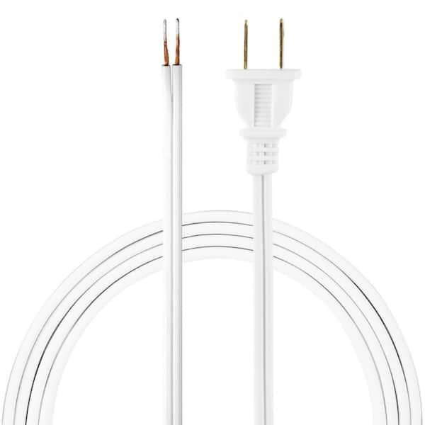 Ge 8 Ft White Replacement Cord Set, Cloth Covered Lamp Cord Home Depot