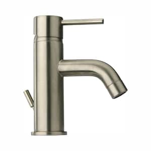 Elba Single Hole 1-Handle Low-Arc Bathroom Faucet in Brushed Nickel