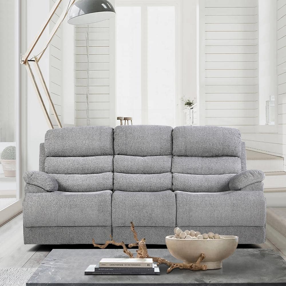 Ember 83.5 in. W Straight Arm Chenille Rectangle Manual Double Reclining So
