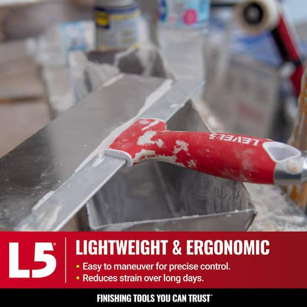 Level 5 10 in. Stainless Steel Taping Knife with Soft Grip 5-136