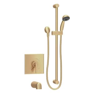 Duro 1-Handle Wall Mounted Tub and Shower Trim Kit in Brushed Bronze (Valve Not Included)