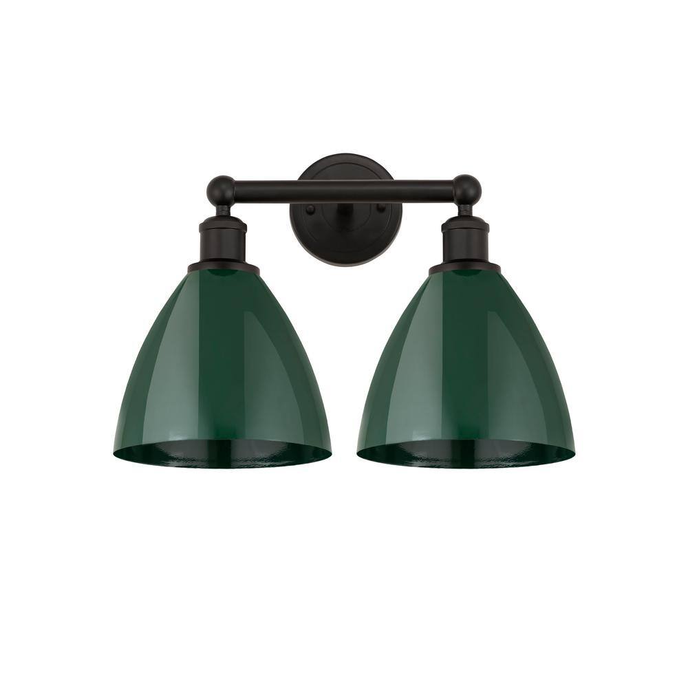Plymouth Dome 16.5 in. 2 Light Oil Rubbed Bronze Vanity Light with Green Metal Shade price history on PriceWatchPro