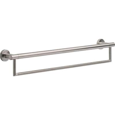 Decor Assist Contemporary 24 in. Towel Bar with Assist Bar in Stainless