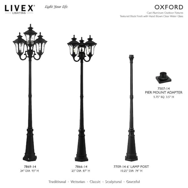 Livex Lighting Oxford 1 Light Textured Black Outdoor Pendant