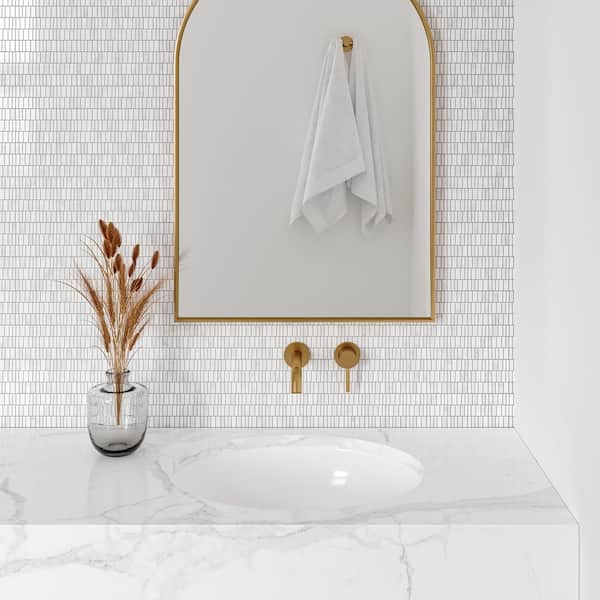 Bedrosians Monet White Carrara 12-in x 12-in Honed Natural Stone Marble Brick Marble Look Tile (5.1-sq. ft/ Carton)