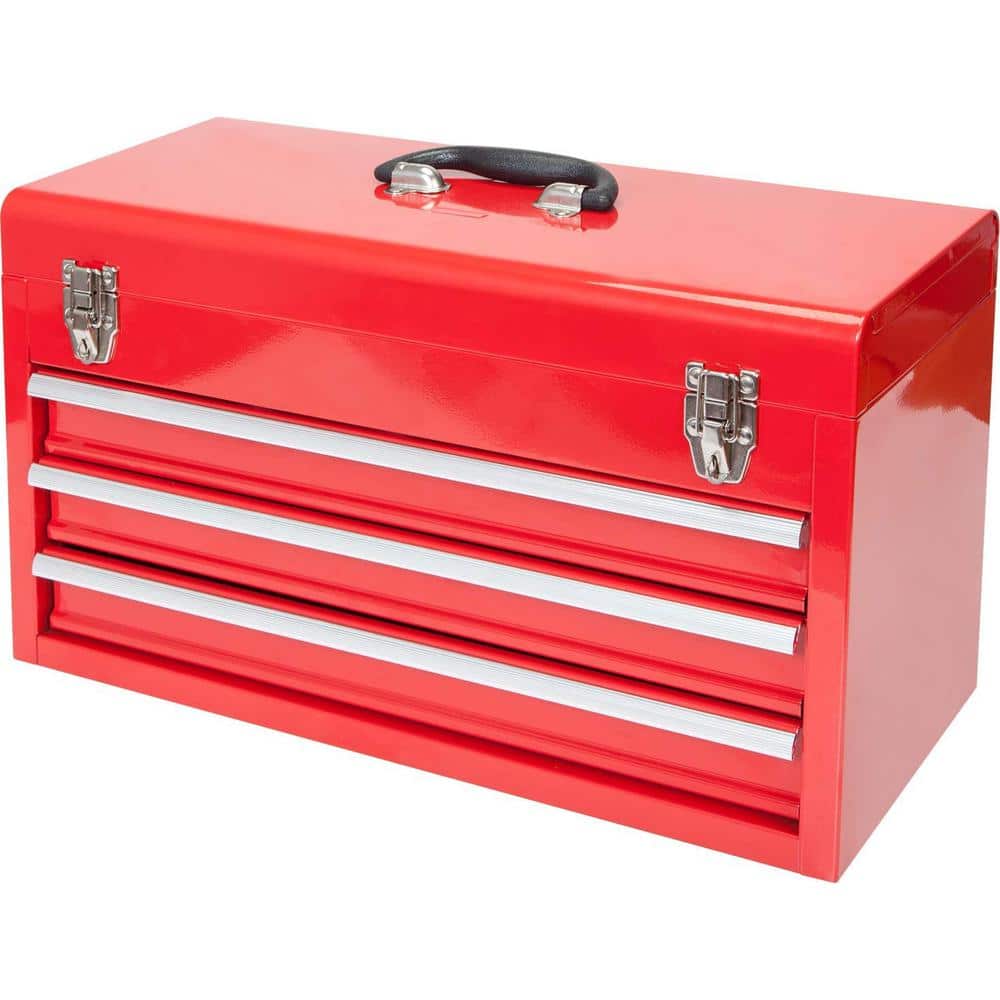 Husky 20 in. 3-Drawer Small Metal Portable Tool Box with Drawers and Tray  TB-303B - The Home Depot